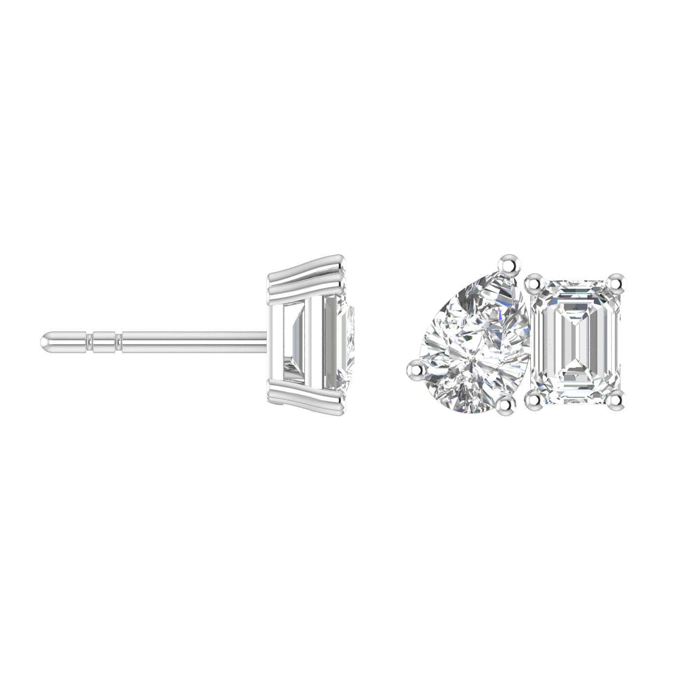 Toi et Moi Emerald and Pear Earrings