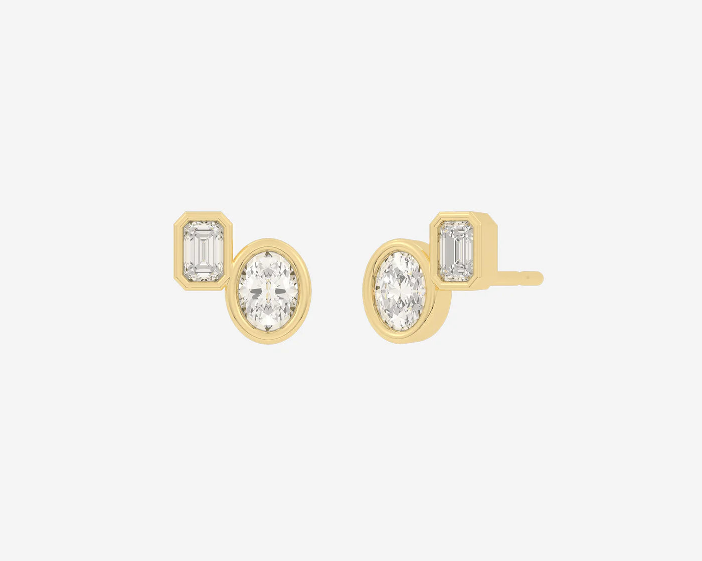 Duo Bezel Earrings